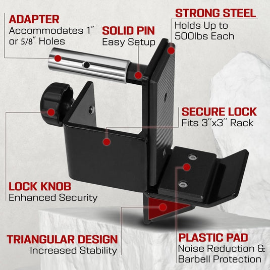 Yes4All Power Rack J-Hooks 2x2 + Weight Holder Attachment 2x2 - happygetfit.com