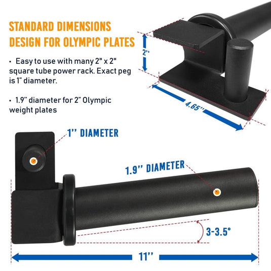 Yes4All Power Rack J-Hooks 2x2 + Weight Holder Attachment 2x2 - happygetfit.com