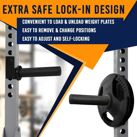 Yes4All Power Rack J-Hooks 2x2 + Weight Holder Attachment 2x2 - happygetfit.com