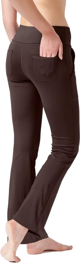 Load image into Gallery viewer, Yoga Broek voor Vrouwen Tummy Control Workout Bootleg Broek Hoge Taille 4 Way Stretch Broek met Binnenzakken, Lichtbruin, - happygetfit.com
