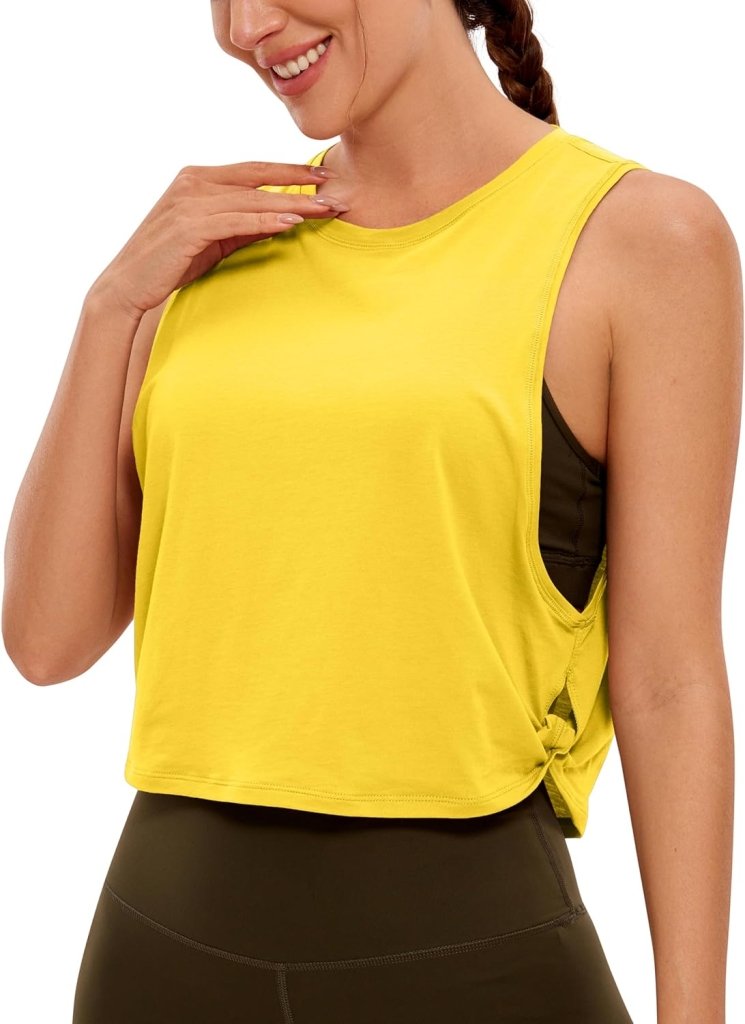 Laad afbeelding in Galerijviewer, YOGA Dames Pima Cotton Workout Tank Crop Sport Shirt Mouwloos Yoga Running Tops - happygetfit.com
