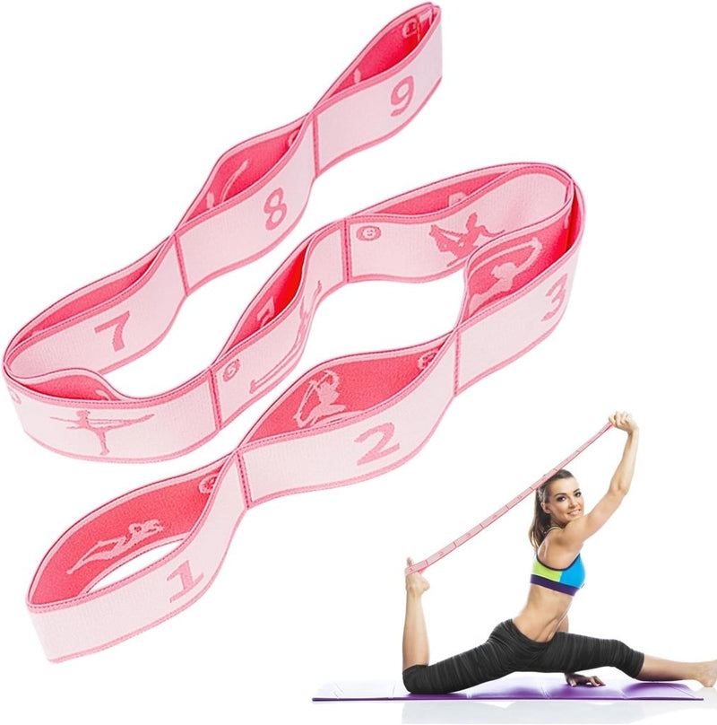 Laad afbeelding in Galerijviewer, Yoga-stretchband, stretchband met 7 lussen, yoga stretchriem, zeer elastisch gymnastiekband met TPE-spanbanden, oefenlus voor het rekken van de beenspieren - happygetfit.com
