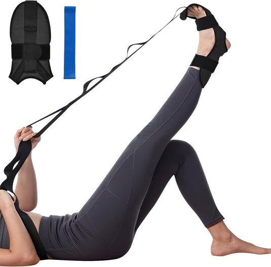 Yoga-stretchband, stretchband met 7 lussen, yoga stretchriem, zeer elastisch gymnastiekband met TPE-spanbanden, oefenlus voor het rekken van de beenspieren - happygetfit.com