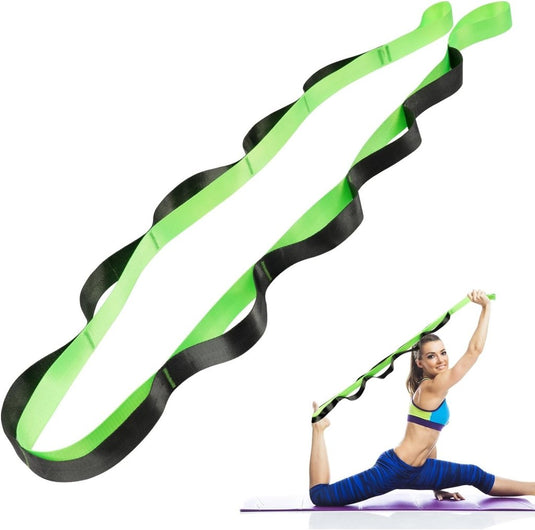 Yoga-stretchband, stretchband met 7 lussen, yoga stretchriem, zeer elastisch gymnastiekband met TPE-spanbanden, oefenlus voor het rekken van de beenspieren - happygetfit.com