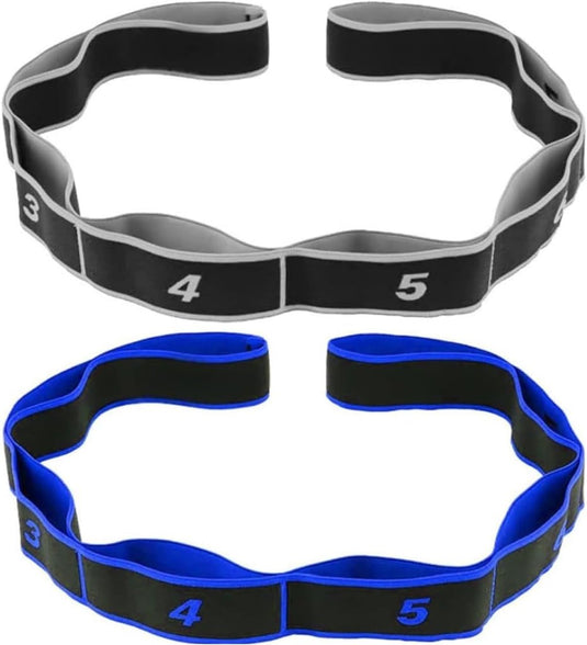 Yoga stretchbanden set van 2 met 8 lussen - happygetfit.com