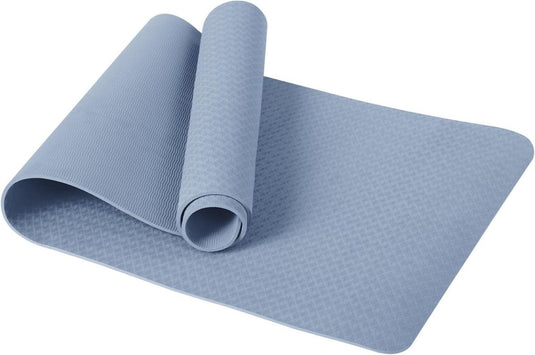 Yogamat 183 x 61 cm – 6 mm dik – antislip TPE sportmat met draagriem voor yoga, pilates, fitness en workout - happygetfit.com