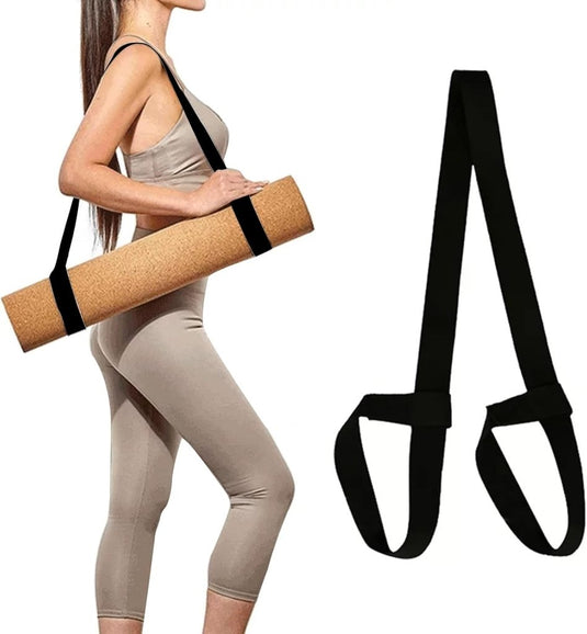 Yogamat draagriem verstelbaar zwart - happygetfit.com