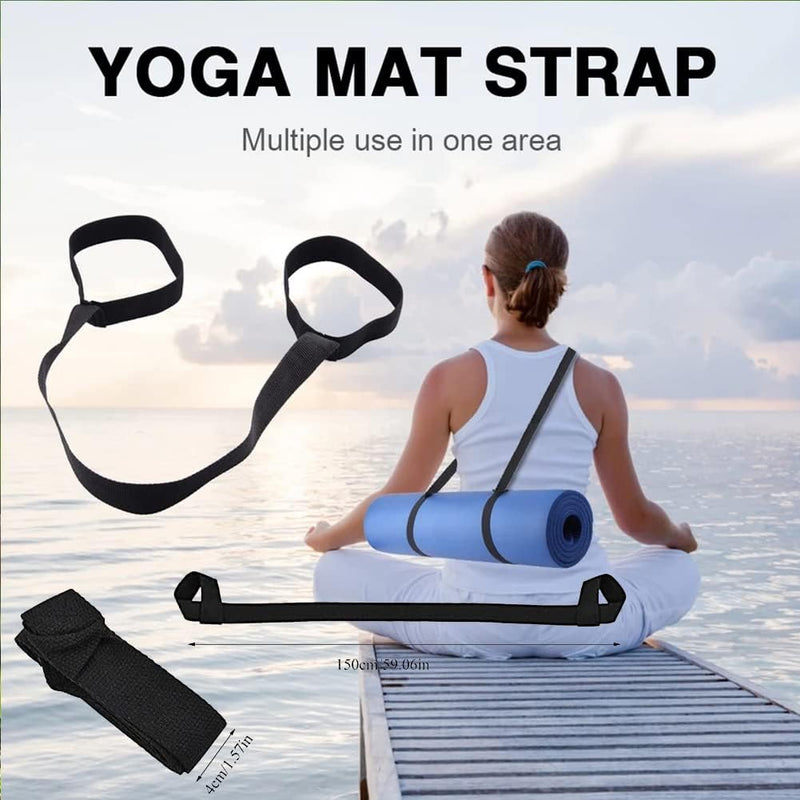 Laden Sie das Bild in Galerie -Viewer, Yogamat draagriem verstelbaar zwart - happygetfit.com
