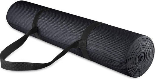 Yogamat schuim antislip 6 mm groen met draagriem - happygetfit.com