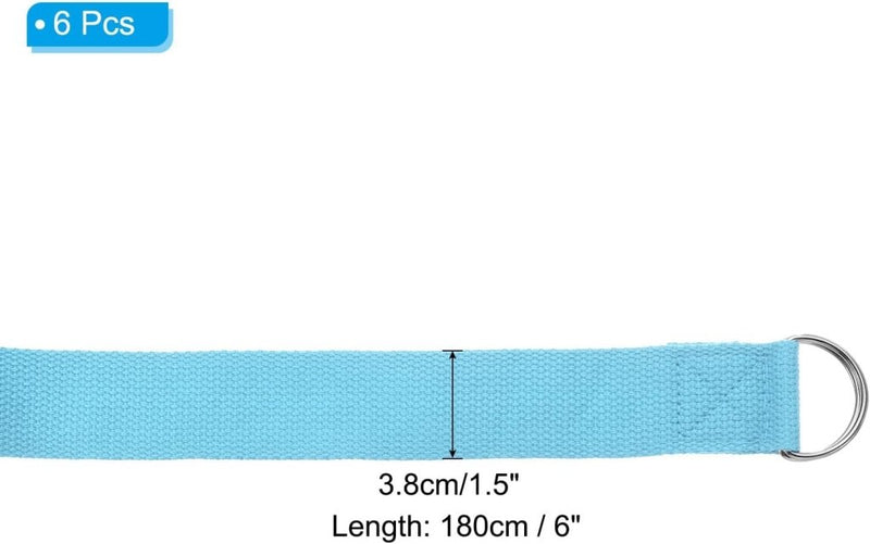 Chargez l'image dans la visionneuse de la galerie, Yogariemen 6 stuks 180 x 3,8 cm van katoen met D-ring bruin – stretchbanden – yoga pilates accessoires - happygetfit.com
