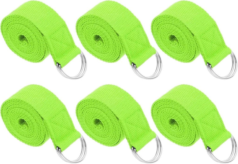 Chargez l'image dans la visionneuse de la galerie, Yogariemen 6 stuks 180 x 3,8 cm van katoen met D-ring bruin – stretchbanden – yoga pilates accessoires - happygetfit.com
