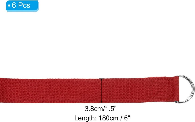 Chargez l'image dans la visionneuse de la galerie, Yogariemen 6 stuks 180 x 3,8 cm van katoen met D-ring bruin – stretchbanden – yoga pilates accessoires - happygetfit.com
