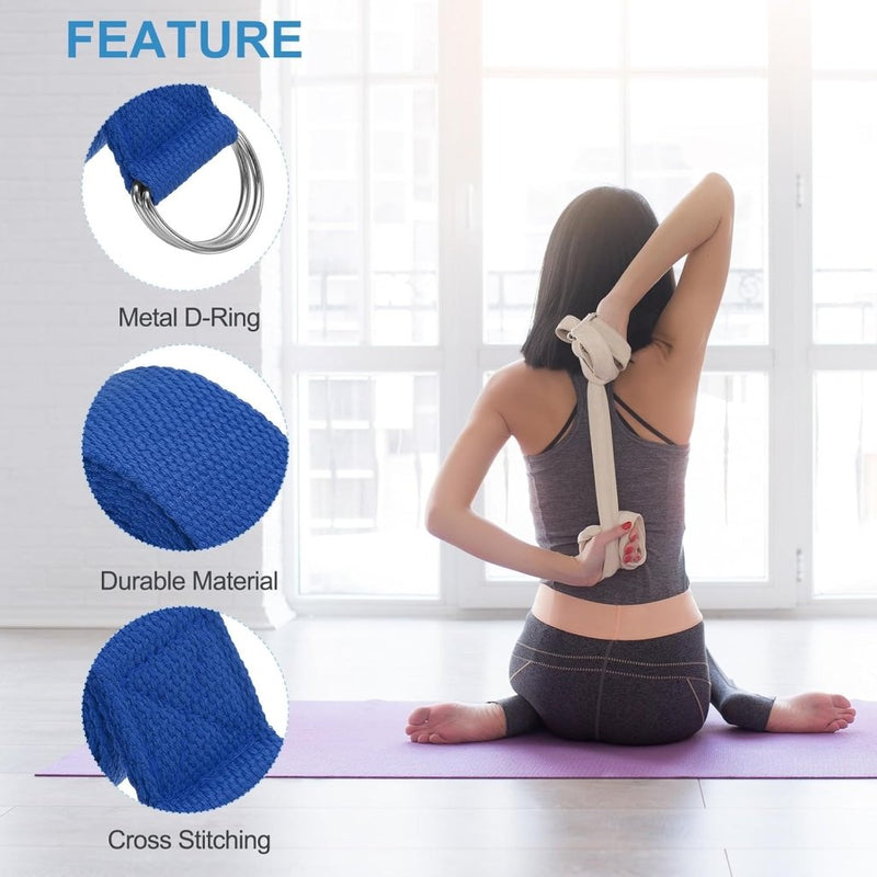 Chargez l'image dans la visionneuse de la galerie, Yogariemen 6 stuks 180 x 3,8 cm van katoen met D-ring bruin – stretchbanden – yoga pilates accessoires - happygetfit.com

