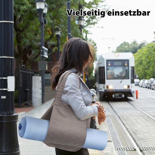 Yogatas met schouderband grote capaciteit abrikoos - happygetfit.com