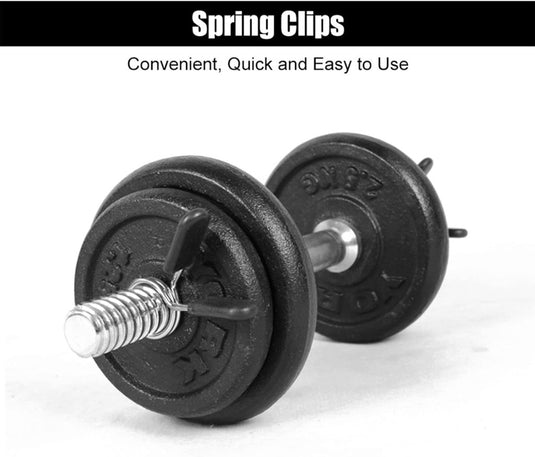 Yosoo Health Gear Halsbanden met veerclip, 2e halterhalterklem van 25 mm, halterklem, halterklemmen, 1 inch Olympische stang, snelsluiting, kraagklemmen voor gewichtheffen training - happygetfit.com