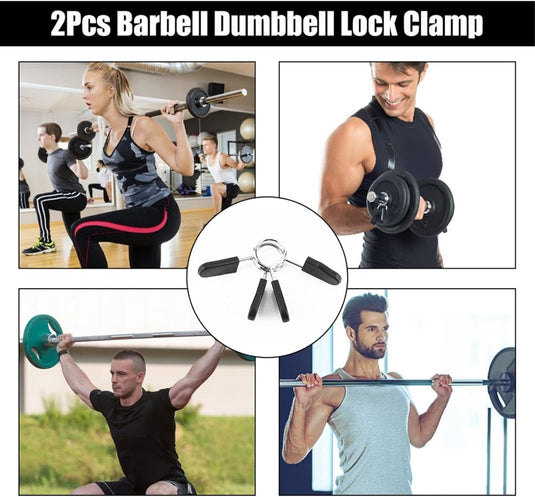 Yosoo Health Gear Halsbanden met veerclip, 2e halterhalterklem van 25 mm, halterklem, halterklemmen, 1 inch Olympische stang, snelsluiting, kraagklemmen voor gewichtheffen training - happygetfit.com