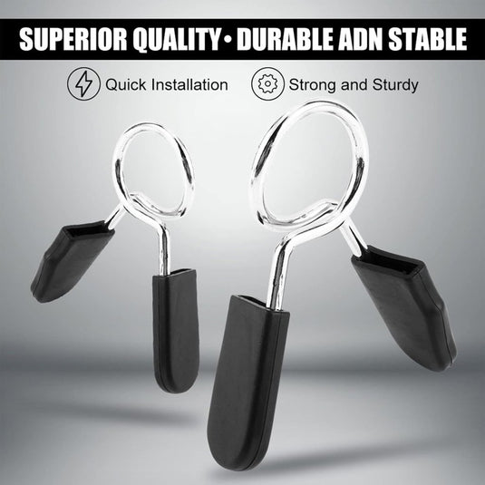 Yosoo Health Gear Halsbanden met veerclip, 2e halterhalterklem van 25 mm, halterklem, halterklemmen, 1 inch Olympische stang, snelsluiting, kraagklemmen voor gewichtheffen training - happygetfit.com