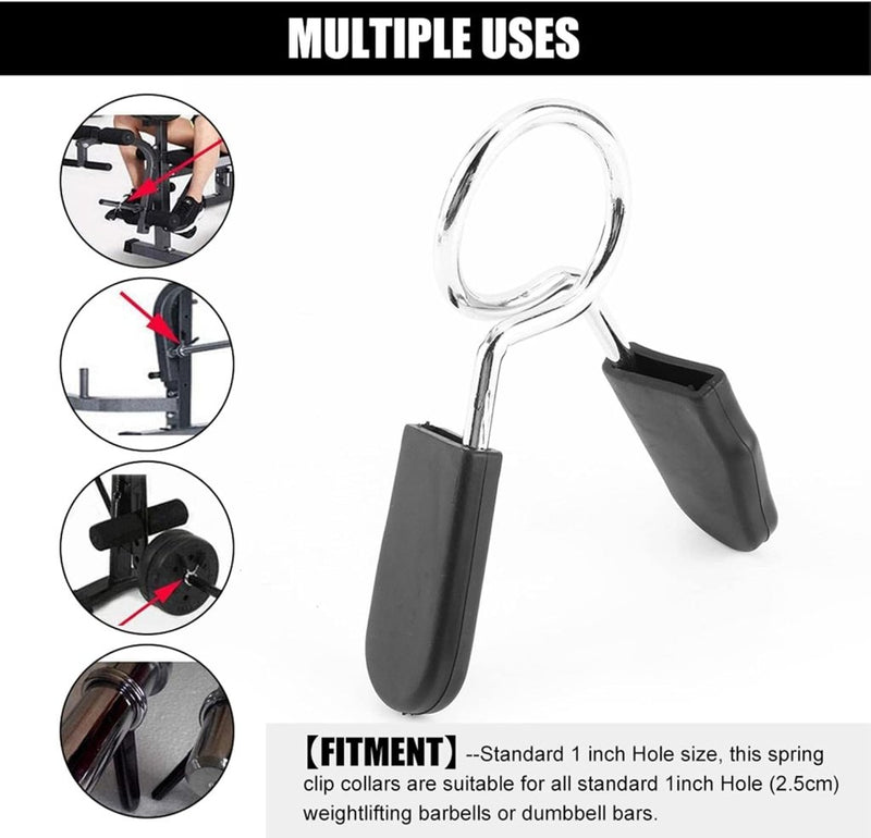 Load image into Gallery viewer, Yosoo Health Gear Halsbanden met veerclip, 2e halterhalterklem van 25 mm, halterklem, halterklemmen, 1 inch Olympische stang, snelsluiting, kraagklemmen voor gewichtheffen training - happygetfit.com
