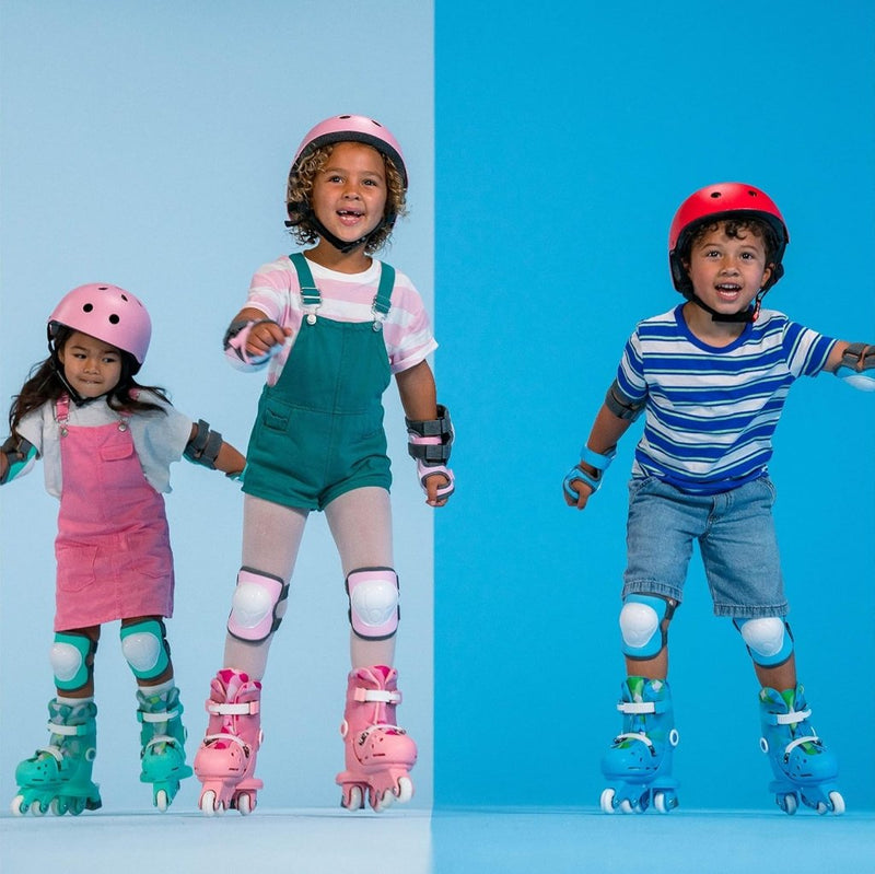 Laad afbeelding in Galerijviewer, Yvolution Rollschuhe Kinder 2 In 1, Comfortabele inline skates voor kinderen, instelbare maat voor jongens en meisjes, geschikt voor binnen en buiten (Blauw) - happygetfit.com
