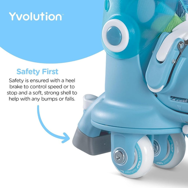 Laad afbeelding in Galerijviewer, Yvolution Rollschuhe Kinder 2 In 1, Comfortabele inline skates voor kinderen, instelbare maat voor jongens en meisjes, geschikt voor binnen en buiten (Blauw) - happygetfit.com
