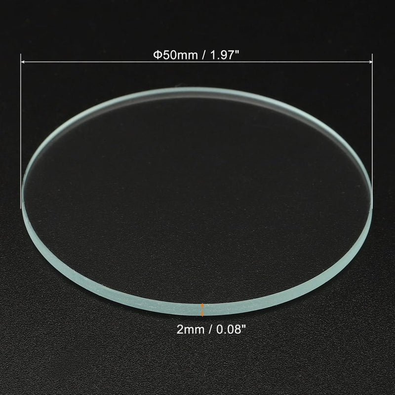 Laad afbeelding in Galerijviewer, Zaklamp glazen lenzen 50 x 2 mm 2 stuks transparant – gehard glas – LED zaklamp onderdelen - happygetfit.com
