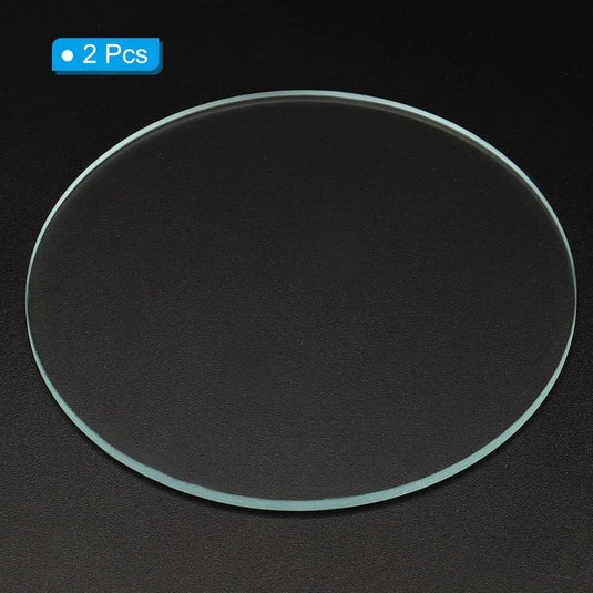 Zaklamp glazen lenzen 50 x 2 mm 2 stuks transparant – gehard glas – LED zaklamp onderdelen - happygetfit.com
