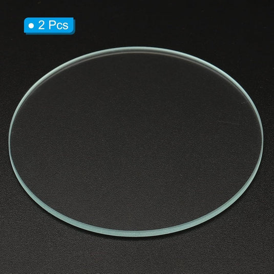 Zaklamp glazen lenzen 50 x 2 mm 2 stuks transparant – gehard glas – LED zaklamp onderdelen - happygetfit.com