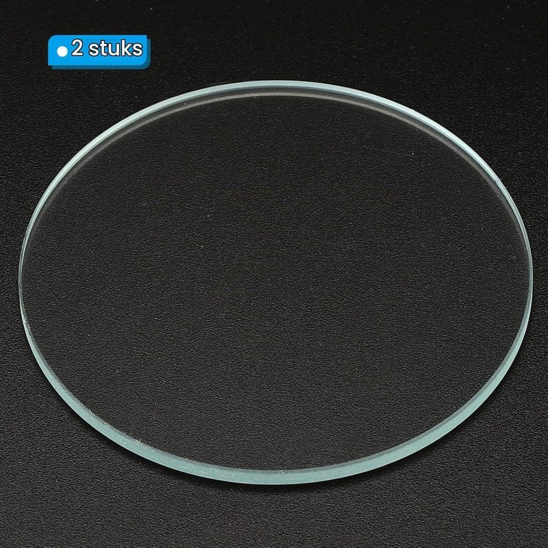 Laad afbeelding in Galerijviewer, Zaklamp glazen lenzen 50 x 2 mm 2 stuks transparant – gehard glas – LED zaklamp onderdelen - happygetfit.com
