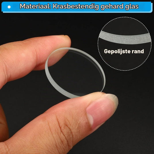 Zaklamp glazen lenzen 50 x 2 mm 2 stuks transparant – gehard glas – LED zaklamp onderdelen - happygetfit.com