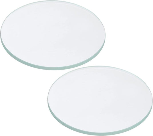 Zaklamp glazen lenzen 50 x 2 mm 2 stuks transparant – gehard glas – LED zaklamp onderdelen - happygetfit.com