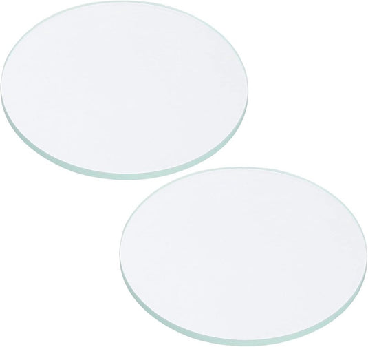Zaklamp glazen lenzen 50 x 2 mm 2 stuks transparant – gehard glas – LED zaklamp onderdelen - happygetfit.com