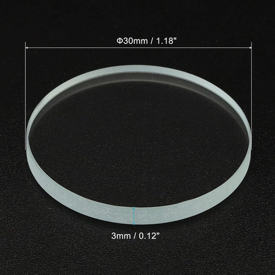 Zaklamp glazen lenzen 50 x 2 mm 2 stuks transparant – gehard glas – LED zaklamp onderdelen - happygetfit.com