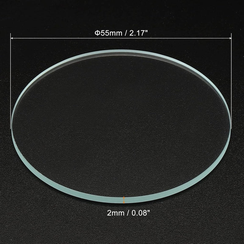 Laad afbeelding in Galerijviewer, Zaklamp glazen lenzen 50 x 2 mm 2 stuks transparant – gehard glas – LED zaklamp onderdelen - happygetfit.com
