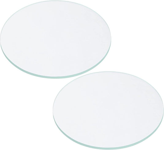 Zaklamp glazen lenzen 50 x 2 mm 2 stuks transparant – gehard glas – LED zaklamp onderdelen - happygetfit.com