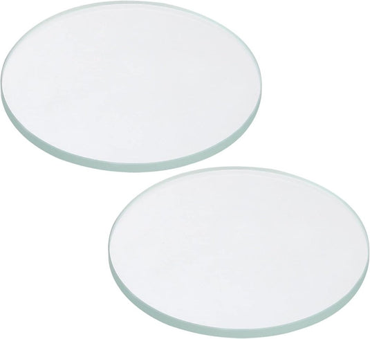 Zaklamp glazen lenzen 50 x 2 mm 2 stuks transparant – gehard glas – LED zaklamp onderdelen - happygetfit.com