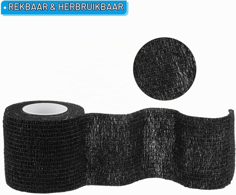 Laad afbeelding in Galerijviewer, Zelfklevende camouflageband 4 rollen 5 cm breed zwart – camo tape – outdoor accessoires - happygetfit.com
