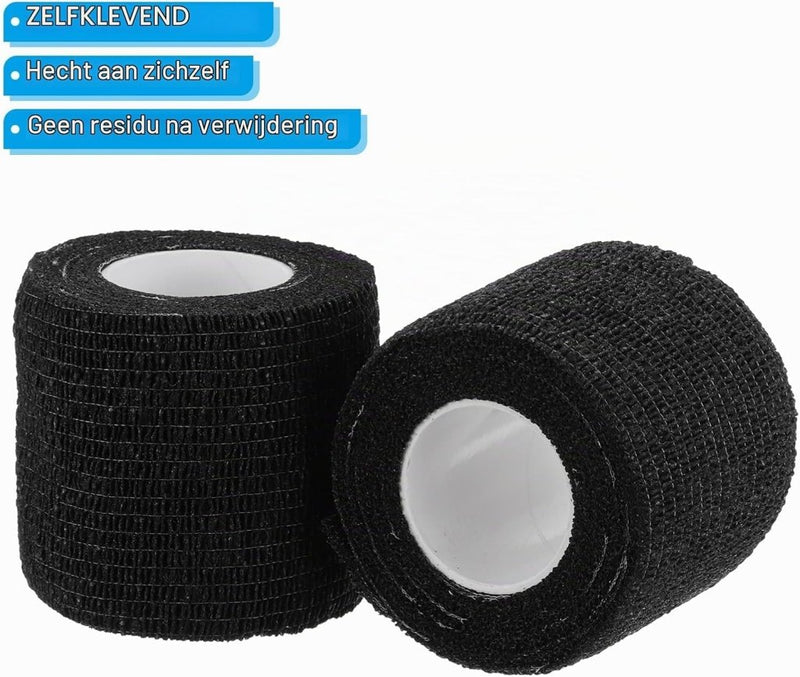 Laad afbeelding in Galerijviewer, Zelfklevende camouflageband 4 rollen 5 cm breed zwart – camo tape – outdoor accessoires - happygetfit.com
