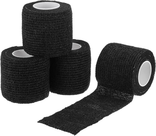 Zelfklevende camouflageband 4 rollen 5 cm breed zwart – camo tape – outdoor accessoires - happygetfit.com