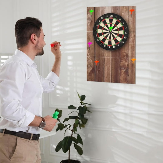 Zelfklevende dartbord beschermmat 4-delig 60 x 60 cm van 12 mm dik vilt – dartwandisolatie – muurafscherming - happygetfit.com
