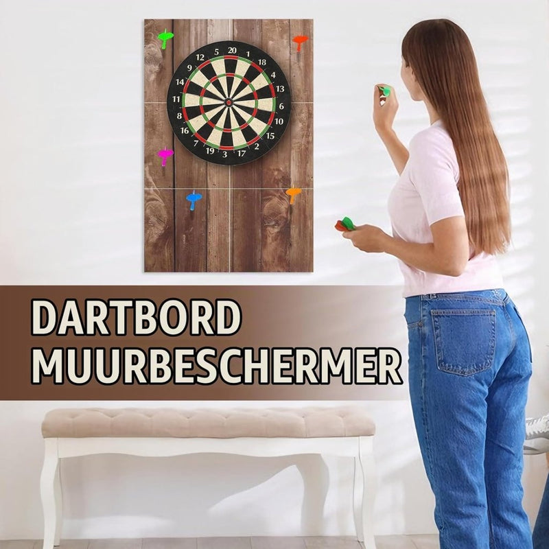 Bild im Galerie-Viewer laden, Zelfklevende dartbord beschermmat 4-delig 60 x 60 cm van 12 mm dik vilt – dartwandisolatie – muurafscherming - happygetfit.com
