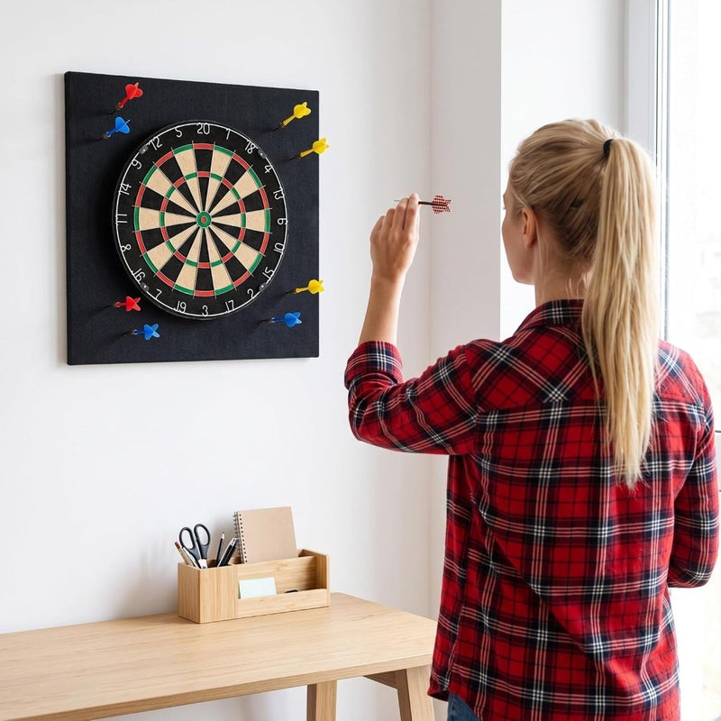 Carica l’immagine nel visualizzatore della galleria, Zelfklevende dartbord beschermplaten 4 stuks 30 x 30 cm van vilt met gestikte randen – dartwandmatten – dartmuurbekleding - happygetfit.com

