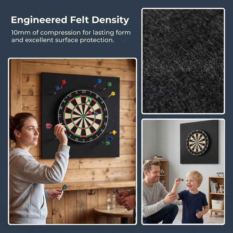 Carica l’immagine nel visualizzatore della galleria, Zelfklevende dartbord beschermplaten 4 stuks 30 x 30 cm van vilt met gestikte randen – dartwandmatten – dartmuurbekleding - happygetfit.com
