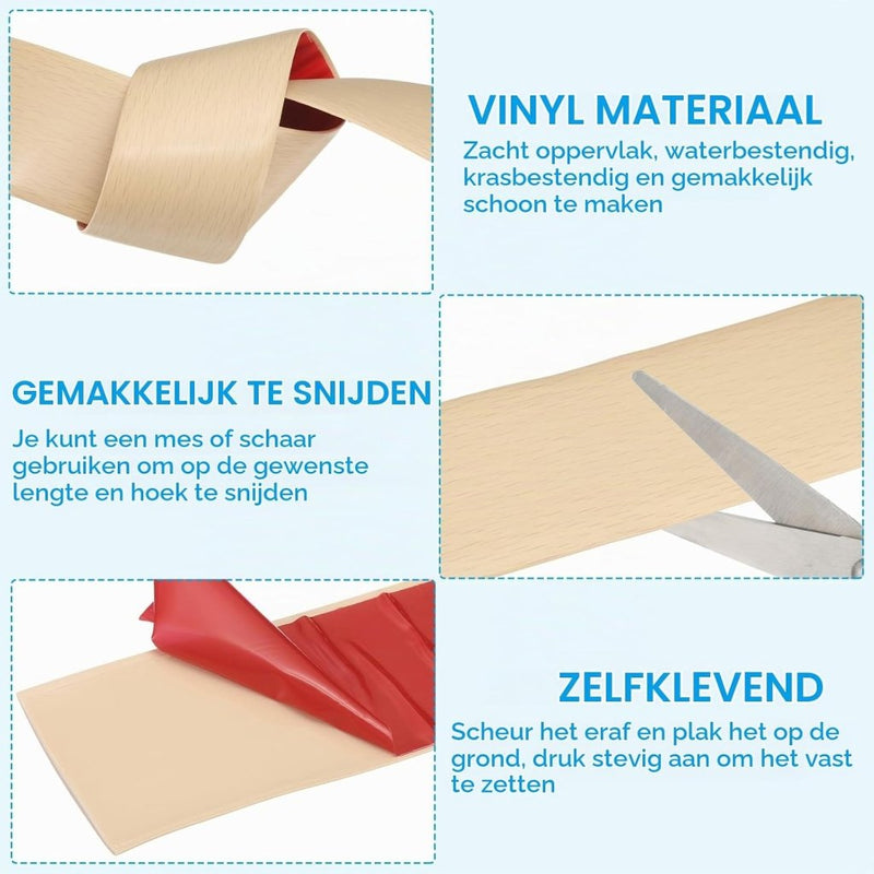 Load image into Gallery viewer, Zelfklevende vloer overgangsstrip 7,6 cm x 1 m - Vinyl laminaat afdekstrip &amp; naadprofiel - Vloerovergangsstrip drempelprofiel - happygetfit.com
