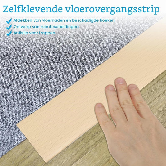 Zelfklevende vloer overgangsstrip 7,6 cm x 1 m - Vinyl laminaat afdekstrip & naadprofiel - Vloerovergangsstrip drempelprofiel - happygetfit.com