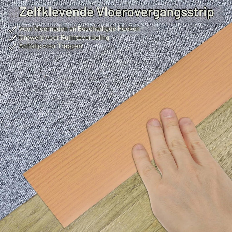 Load image into Gallery viewer, Zelfklevende vloer overgangsstrip 7,6 cm x 1 m - Vinyl laminaat afdekstrip &amp; naadprofiel - Vloerovergangsstrip drempelprofiel - happygetfit.com

