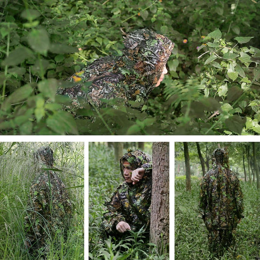 Zicac 3D camouflage kostuum Ghillie jungle ghillie camouflage kostuum Woodland jachtkleding party verduistering - happygetfit.com