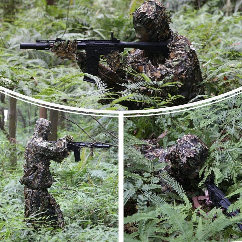 Laad afbeelding in Galerijviewer, Zicac 3D camouflage kostuum Ghillie jungle ghillie camouflage kostuum Woodland jachtkleding party verduistering - happygetfit.com
