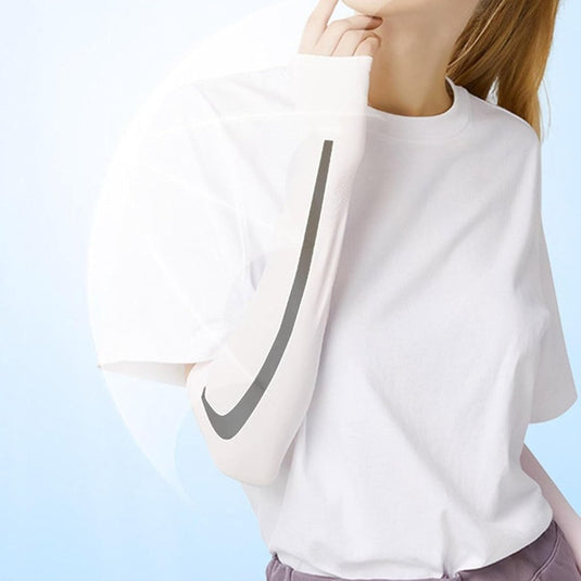 Zonwerende armstukken van nylon en elastaan met verlengde handbescherming – compressiemouwen – sportarmbescherming - happygetfit.com
