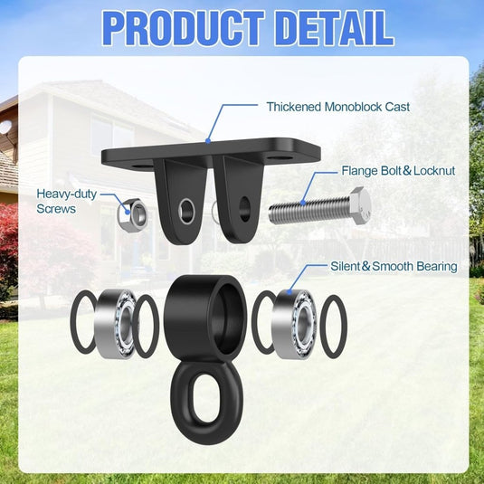 Zware Plafondhaak 360 ° Rotatie Roestvrijstalen Hangmathaak Ophangset voor Hangmat, Hangstoel, Bokszak, Schommel, Luchtyoga - Capaciteit van 450 kg - happygetfit.com