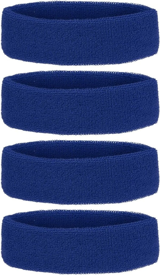 Zweetband hoofdbanden 4 stuks van badstof – sport hoofdband – fitness accessoires - happygetfit.com